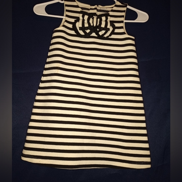 Janie And Jack Striped Black and White Kids Dress - Picture 1 of 9